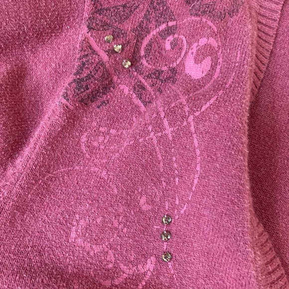 Sonoma Women's Purple Embroidered Cardigan Sweater - Picture 4 of 5